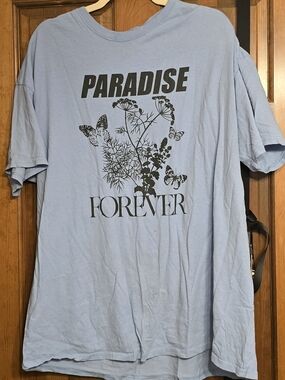 Paradise Forever Light Blue Graphic T-Shirt